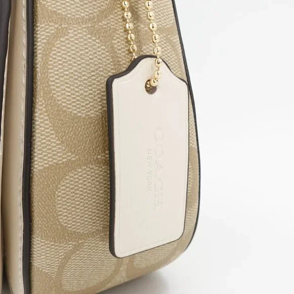 Coach Women's Georgie Saddle Bag in Signature Canvas White Size OS - Picture 8 of 11